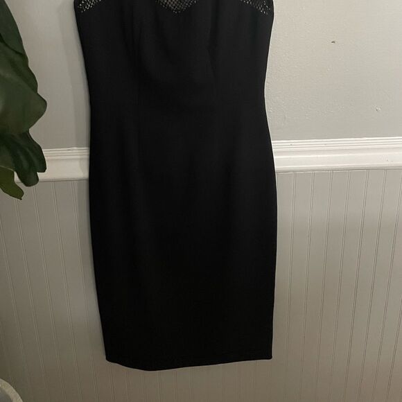 L'Agence For Intermix Embroidered-Mesh Fitted Dress Black Women's Size 2 - Picture 6 of 13